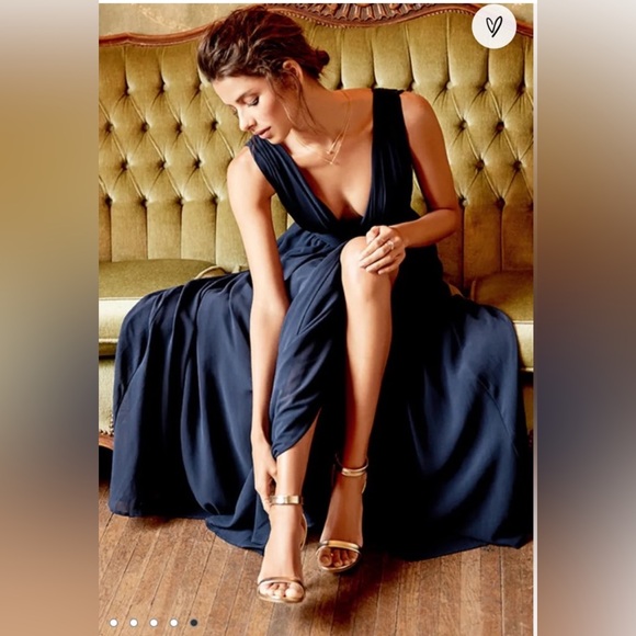 Lulus EUC Navy Heavenly Hues Maxi Dress Medium (Sold Out Color) - Picture 2 of 10